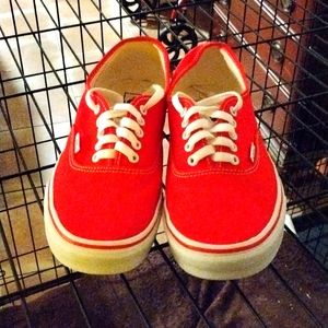 Red and white 10 1/2 size vans. Only one once like new.